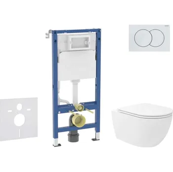 GEBERIT - Duofix Set předstěnové instalace, klozetu Oudee Vortex a sedátka softclose, tlačítko Delta01, alpská bílá SANI11CA3190B