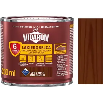 Lak na dřevo Vidaron silnovrstvá lazura super vydatná S09 Ořech americký 0,2L