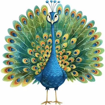 Textilní nažehlovací páska Nažehlovačka Páv - 12 x 12 cm