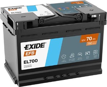 Exide EFB 12V 70Ah 760A EL700 nabitá autobaterie + Tableta do ostřikovačů (2 ks) + možný výkup staré baterie při doručení nebo v prodejně Jinočany