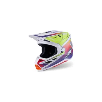 Helma na motorku Mx Helma Alpinestars S-M7 Fuse Helmet White Yellow Purple 26, Velikost L (59-60cm)
