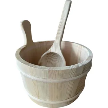 Set dřevěné vědro 4L s naběračkou 36 cm