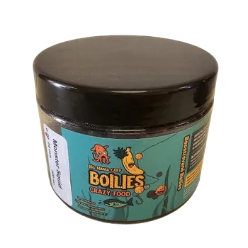 Boilies Big mama carp Boilies Boostrované Crazy Food Monster Squid dóza 20 mm 500 ml