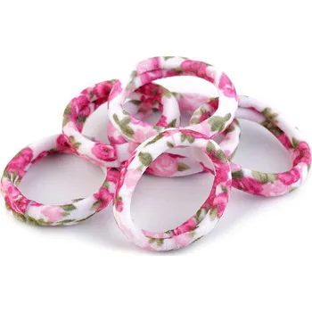 Náramek Gumičky do vlasů plameňák, srdce, sova, květ, malé, 2 fialovorůžová květ