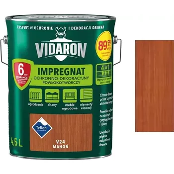 Olej na dřevo Vidaron Impregnat ochranná impregnační lazura na dřevo V24 Mahagon 4,5L