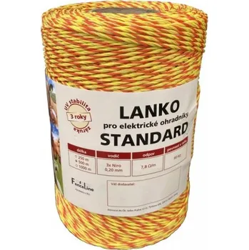 Lanko STANDARD pro el. ohradník, 3x0,20 mm Niro, žluto-oranž., 500 m
