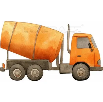 Nášivka Nažehlovačka Auto míchačka oranžová - 12 x 7 cm