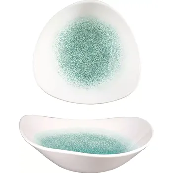 Talíř CHURCHILL Raku Jade green hluboký talíř, trojúhelník, průměr: 185 mm