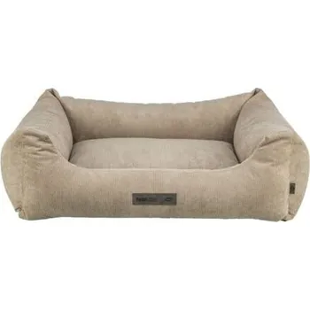 Pelíšek pro psa Pelech MATTEO, obdélníkový s polštářovým okrajem, manšestr, písková 80 x 60 cm