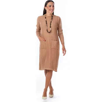 Dámské šaty Dámské šaty PILAR 46/48 Světle hnědá