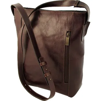 Kabelka Triton Kožená ručně šitá kabelka DITA - česká výroba; hnědá