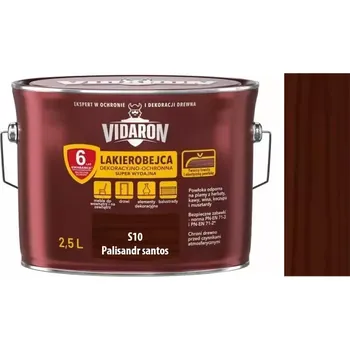 Lak na dřevo Vidaron silnovrstvá lazura super vydatná S10 Palisandr santos 2,5L