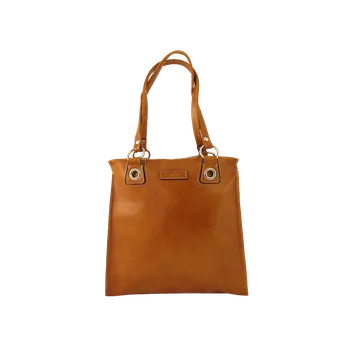 Kabelka Triton Ručně šitá kožená kabelka JULIE - česká výroba; koňak