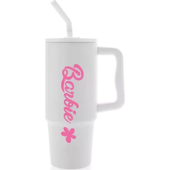 Termohrnek BARBIE - bílý cestovní termohrnek 900 ml
