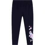 DÍVČÍ LEGÍNY BAVLNĚNÉ S KYTIČKAMI NOVINKA Barva: Tmavě modrá, Velikost: 116