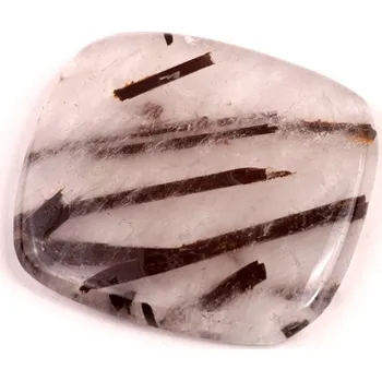 Korálek Kabošon Black Rutile č.2123 (35x32x5mm)