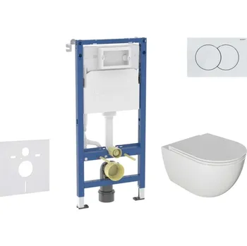GEBERIT - Duofix Set předstěnové instalace, klozetu Oudee a sedátka softclose, tlačítko Delta01, alpská bílá SANI11CA3116B