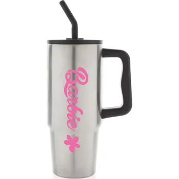 Termohrnek BARBIE - stříbrný cestovní termohrnek 900 ml