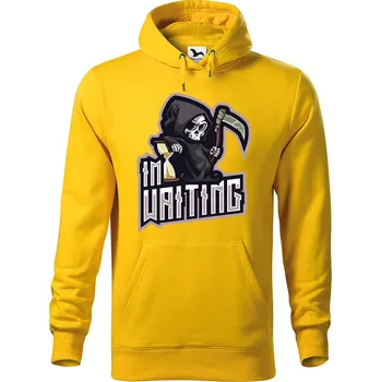 Pánská mikina DOBRÝ TRIKO Pánská mikina s potiskem Im waiting Velikost pánské mikiny: L, Barva: Žlutá