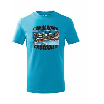 ON-DESIGN Dětské tričko BOMBARDINO CROCODILO Velikost: 134 cm/8 let, Barva: tyrkysová
