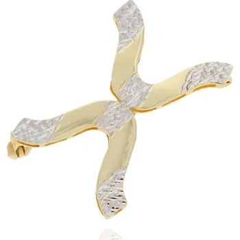 Brož Zdobená zlatá brož