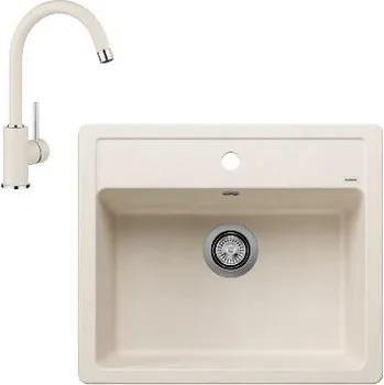 Granitový dřez Blanco - Set dřezu Legra 6 a baterie Mida, jemná bílá/jemná bílá SET 07-C 25 MIDA bilso