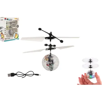 RC model vrtulníku Teddies Vrtulníková koule létající - 13 x 11 cm - reagující na pohyb ruky - průhledná