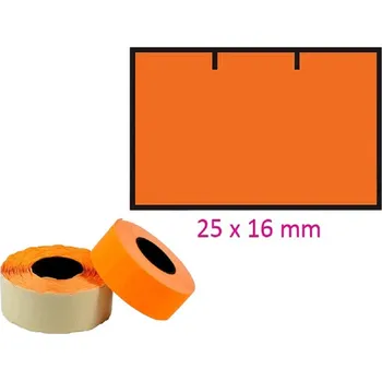 Samolepící etiketa Contact - cenové etikety 25 × 16 mm, 1125 etiket, oranžové