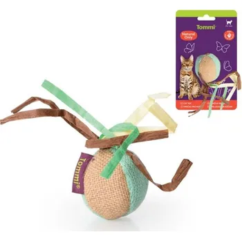 Hračka pro kočku Natural Only - míček s pentlemi, 15cm