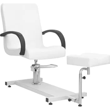 Masážní křeslo vidaXL Marketos Masážní židle s podnožkou bílá 127 x 60 x 98 cm umělá kůže