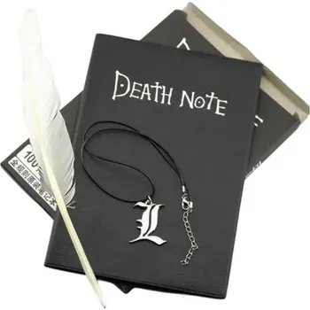 Samolepící bloček Zápisník smrti A5 věrná kopie z anime Death Note Fanouškovský zápisník s návodem Pravidla uvnitř Dekorace pro sběratele