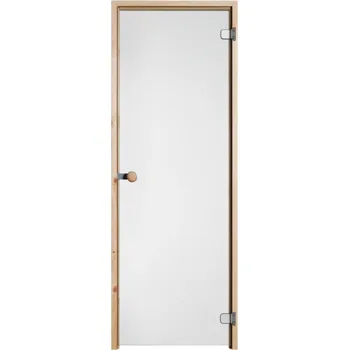 Vihtan dveře do sauny Limited, celoskleněné čiré 7X19, rám borovice