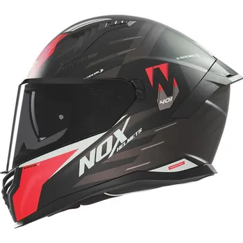 Helma na motorku Helma NOX N401 CROWER černá matná/červená - XL