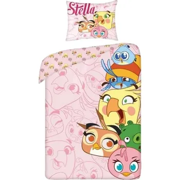 Povlečení Halantex Bavlněné povlečení Angry Birds Stella 160x200/70x80 cm