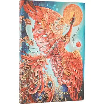 Diář Paperblanks Diář Mini horizontálně členěný týdenní 2025/2026 [EN] Firebird