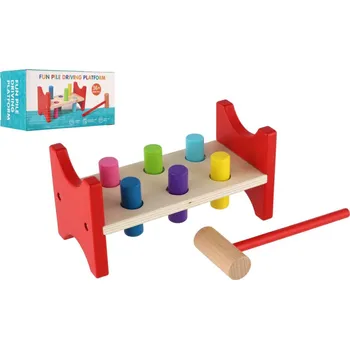 Hračka Teddies Zatloukačka s kladívkem - dřevo