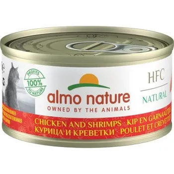 Krmivo pro kočku Almo Nature HFC WET CAT- Kuře a krevety 70g výhodné balení 24ks