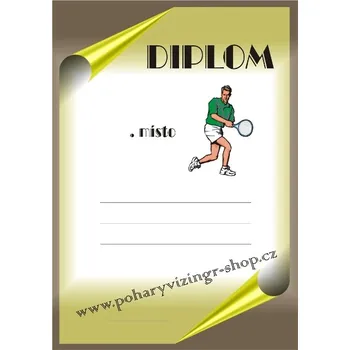 Tenis diplom A4 č.70