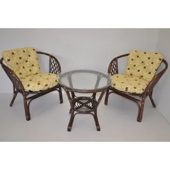 Sedací souprava Axin Trading s.r.o. Ratanová sedací souprava Java hnědá polstr Oliver