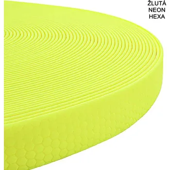 Vodítko pro psa RAK-Brno Stopovačka Hexa 25 mm - žlutá neon Délka: 2 m, Ucho: Ano, Šířka: 25 mm