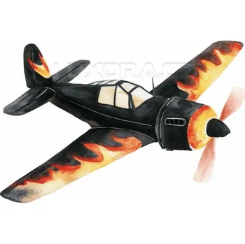 Nažehlovačka Letadlo černé - 12 x 8 cm