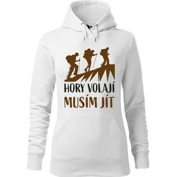 Dámská mikina DOBRÝ TRIKO Dámská mikina s potiskem Hory volají Velikost dámské mikiny: 2XL, Barva: Bílá