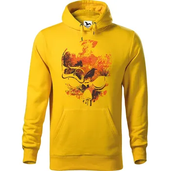 Pánská mikina DOBRÝ TRIKO Pánská mikina s potiskem Lebka a ptáci Velikost pánské mikiny: 3XL, Barva: Žlutá