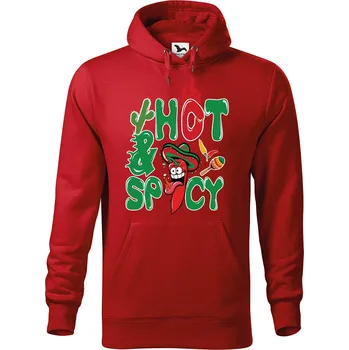 Pánská mikina DOBRÝ TRIKO Pánská mikina s potiskem Chilli papričky Velikost pánské mikiny: 4XL, Barva: Červená