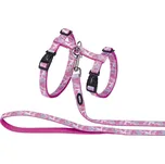 Nobby Camouflage postroj s vodítkem pro velké kočky růžový XL růžový