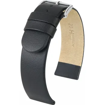 Řemínek na hodinky Kožený řemínek Hirsch Scandic L 17872050-2, černý, teletina, délka L, Quick Release - 22 mm