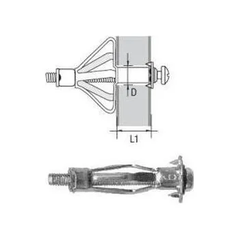 Hmoždinka hmoždinka dutinová HOD-S šroub M5x52 ZINEK L1 7-16