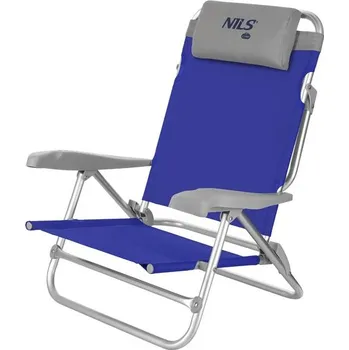 Zahradní nábytek Skládací kempingové křeslo NILS Camp NC3502 šedé/modré
