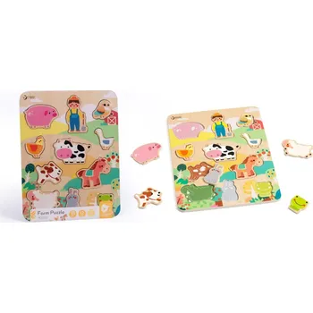 Teddies Puzzle - FARMA - dřevěná desková vkládačka