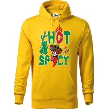 Pánská mikina DOBRÝ TRIKO Pánská mikina s potiskem Chilli papričky Velikost pánské mikiny: S, Barva: Žlutá